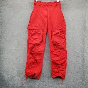Forever 21 Cargo Pants Womens XS Red Ruched